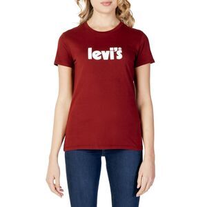 Levi`s Classic Logo Tee Short Sleeve Crew Neck Women Bordeaux Shirts